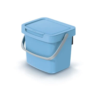 Poubelle Poubelle avec Couvercle 3L Recyclage Poubelle Plastique Bleu Systema - Photo 1/3