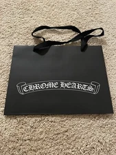 AUTHENTIC CHROME HEARTS LARGE BLACK PAPER SHOPPING GIFT BAG