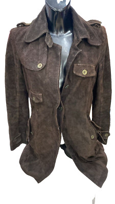ROSSO DI SERA Jacket In Genuine Leather Used Woman Brown Size 46 XYE396L