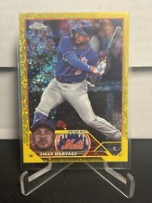 Omar Narvaez 2023 Topps Chrome Update Yellow Speckle Refractor /75 NY Mets SP