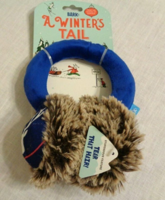 NEW BARK Barkbox A Winter's Tail Earmuffs Dog Squeaky Toy Christmas | eBay