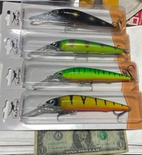 4 ct. RAPTOR River Minnow 7.5" crankbait musky lures muskie bass walleye baits