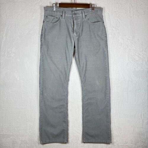 Levis 514 Gray Corduroy Men's Jeans Straight Fit Size: 34x30