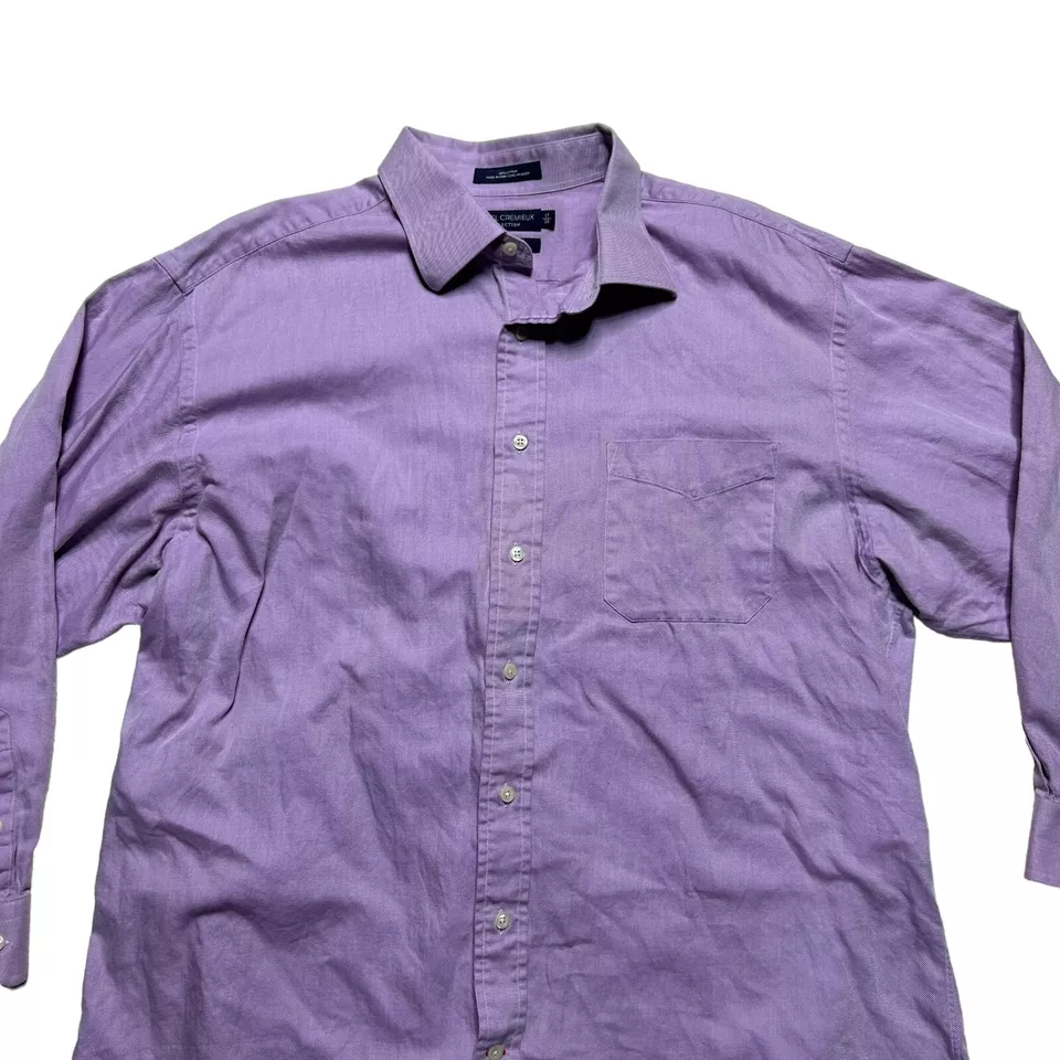 Daniel Cremieux Shirt Mens Size 17 Richard Fit Lavender Button Up Long Sleeve - Image 2 of 4