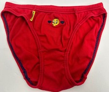 Vintage 1998 Looney Tunes Tweety Bird Cotton Blend Soft Bikini Panties Red Sz6