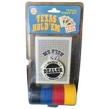Texas Hold em Travel Poker Set: CHIPS CARDS And DEALER CHIP