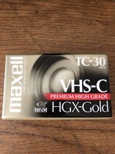 Maxell VHS-C TC-30 62 min HGX-Gold Premium High Grade Video Tape New Sealed