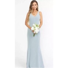 SHOW ME YOUR MUMU Morgan Gown Silver Sage Stretch Crepe Size XXS Wedding NWT