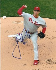 Signed  8x10 JERAD EICKHOFF  Philadelphia Phillies Autographed photo - COA 