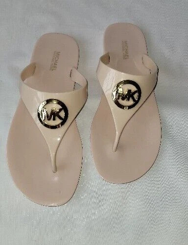 MICHAEL Michael Kors Womens Lillie Jelly Thong Blush Flip Flops Sandals Size 8
