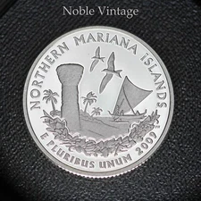 2009 S Silver Proof Northern Mariana Islands Quarter-From a Proof Set-90% Silver