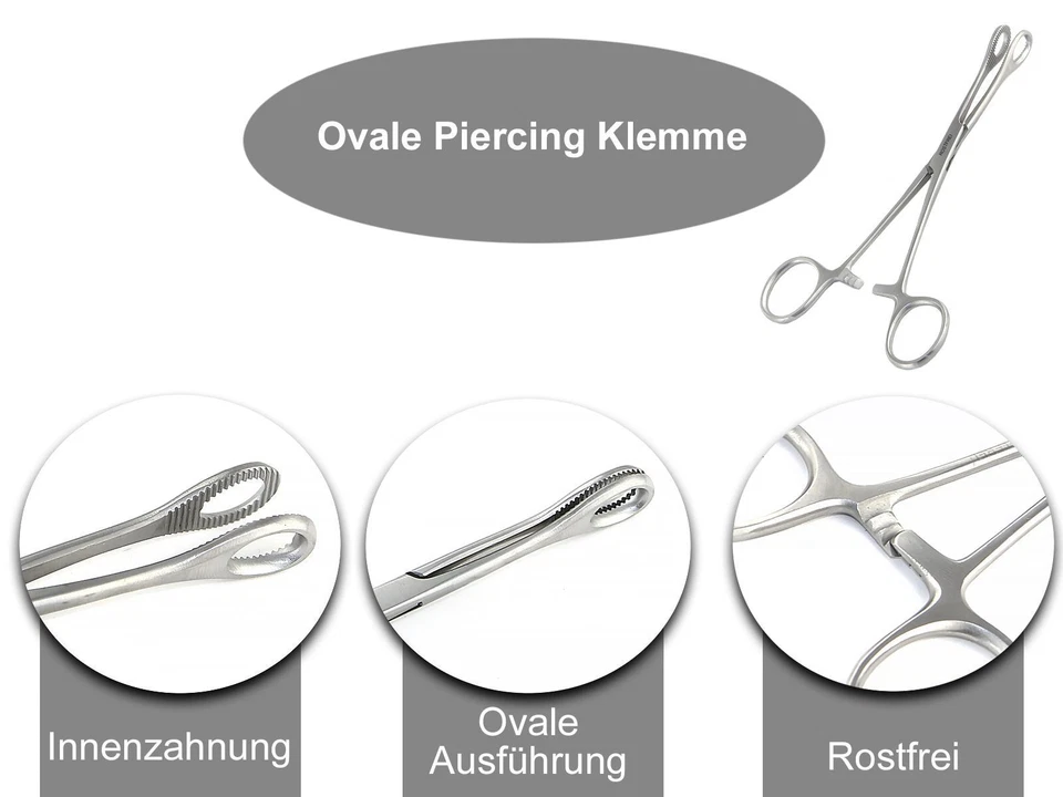 Piercing Klemme Zange geschloßen Edelstahl Gross Piercingzange Piercingklemme - Bild 3 von 4
