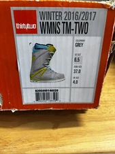 ThirtyTwo TM-2 Gray Lace-Up Snowboard Boots Women's Size 6.5