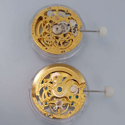 New China Made Shanghai Golden Mechanical Movement Replacement 3 Hands Hollow