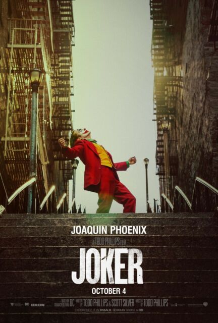 Joker Poster 48x32" 36x24" 21x14" Movie Film Joaquin Phoenix 2019 Print Silk