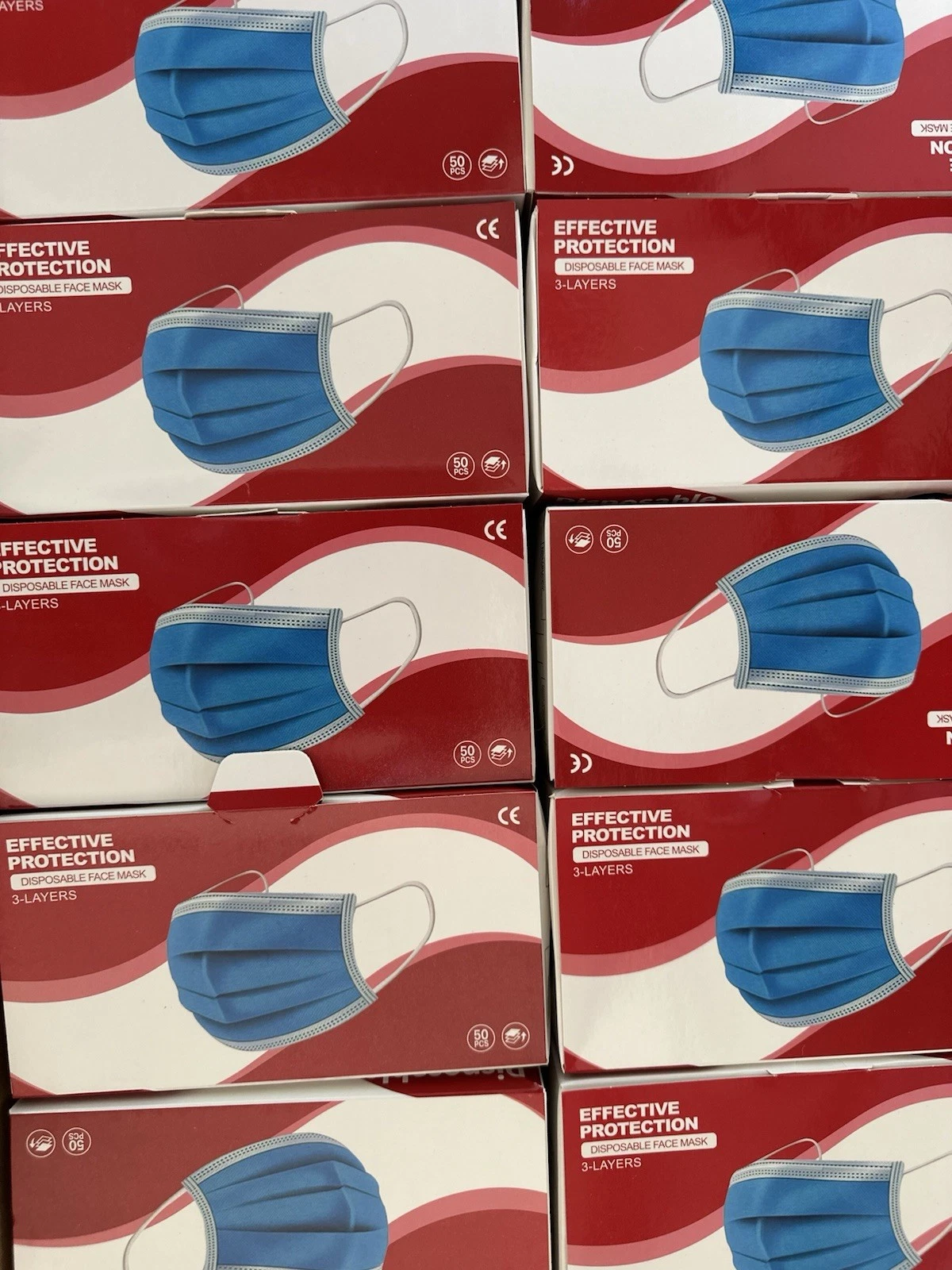 3000 Disposable Face Masks (10 Boxes) – 3-Ply Protection