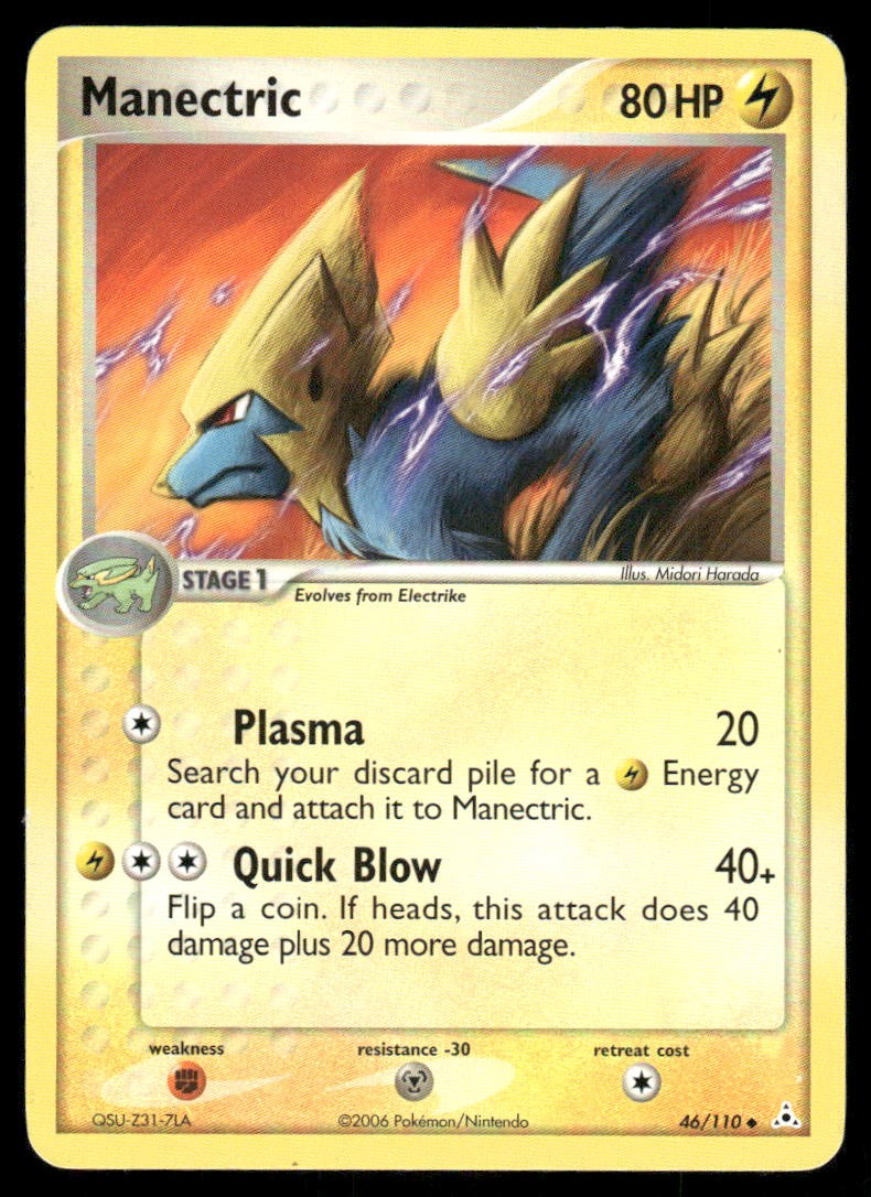 2006 Pokemon Manectric Uncommon Holon Phantoms 46/110 DMG