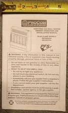 Procom Heating Vent Free Gas Wall Heater Owner's Operation Install MD300HGA TGA
