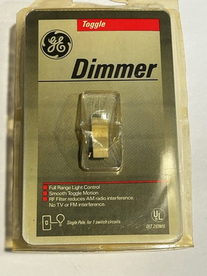 #ad #ad GE Dimmer Toggle Switch Single Pole VTG SEALED Full Range Light Control $19.95