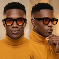 Fashion Square Vintage Sunglasses Men Retro Driving Luxury Trendy 80's 90's New