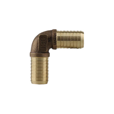 No Lead Brass 1 1/4'' Barb x 1 1/4'' Barb 90 Degree Brass Insert Fitting