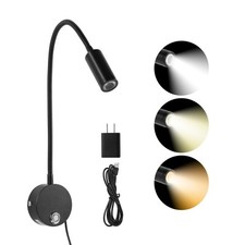 Reading Light for Bed, Wall Mounted Reading Lights with 15" Flexible Goosenec...