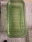 Uranium Glass Depression Ribbed Refrigerator Dish w/ Lid 1930s 8.5” x 4.25” x 3" — photo 6
