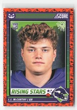 2024 PANINI SCORE-A-TREAT J.J. MCCARTHY #19 ORANGE PUMPKINS RC