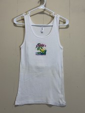 Women’s Caddys on the Beach Treasure Island FL White Ribbed Tank Top Sz XL