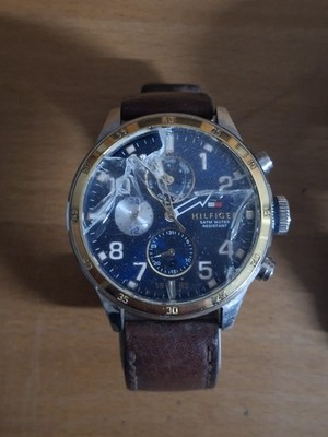 Tommy Hilfiger Watch Th. 248.1.20.1820 Stainless Steel Blue Face Gold Trim 