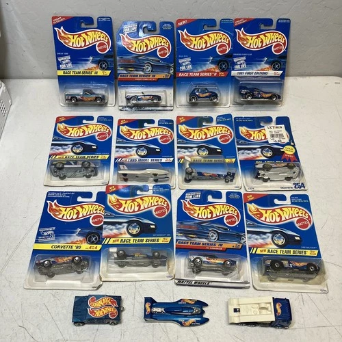 Vintage Hot Wheels Race Team 90’s Series Blue (Lot Of 15 )