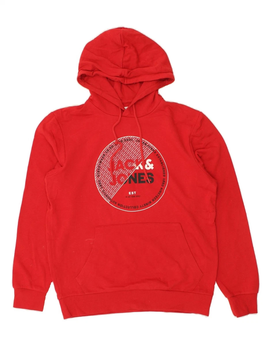 Sweat à Capuche Jack & Jones Homme – Rouge, Coton, Taille M, Bon état