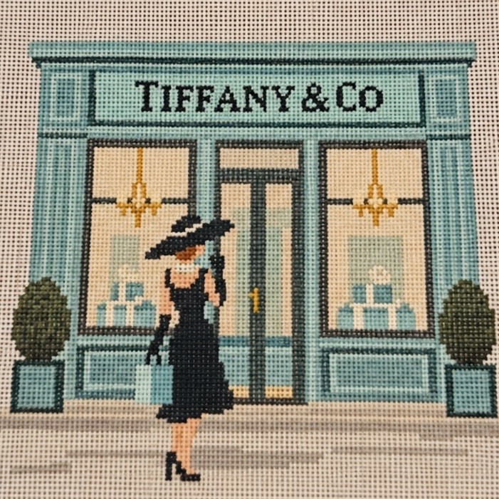 Breakfast At Tiffany's Needlepoint Canvas 18 Mesh 5.5x5.4