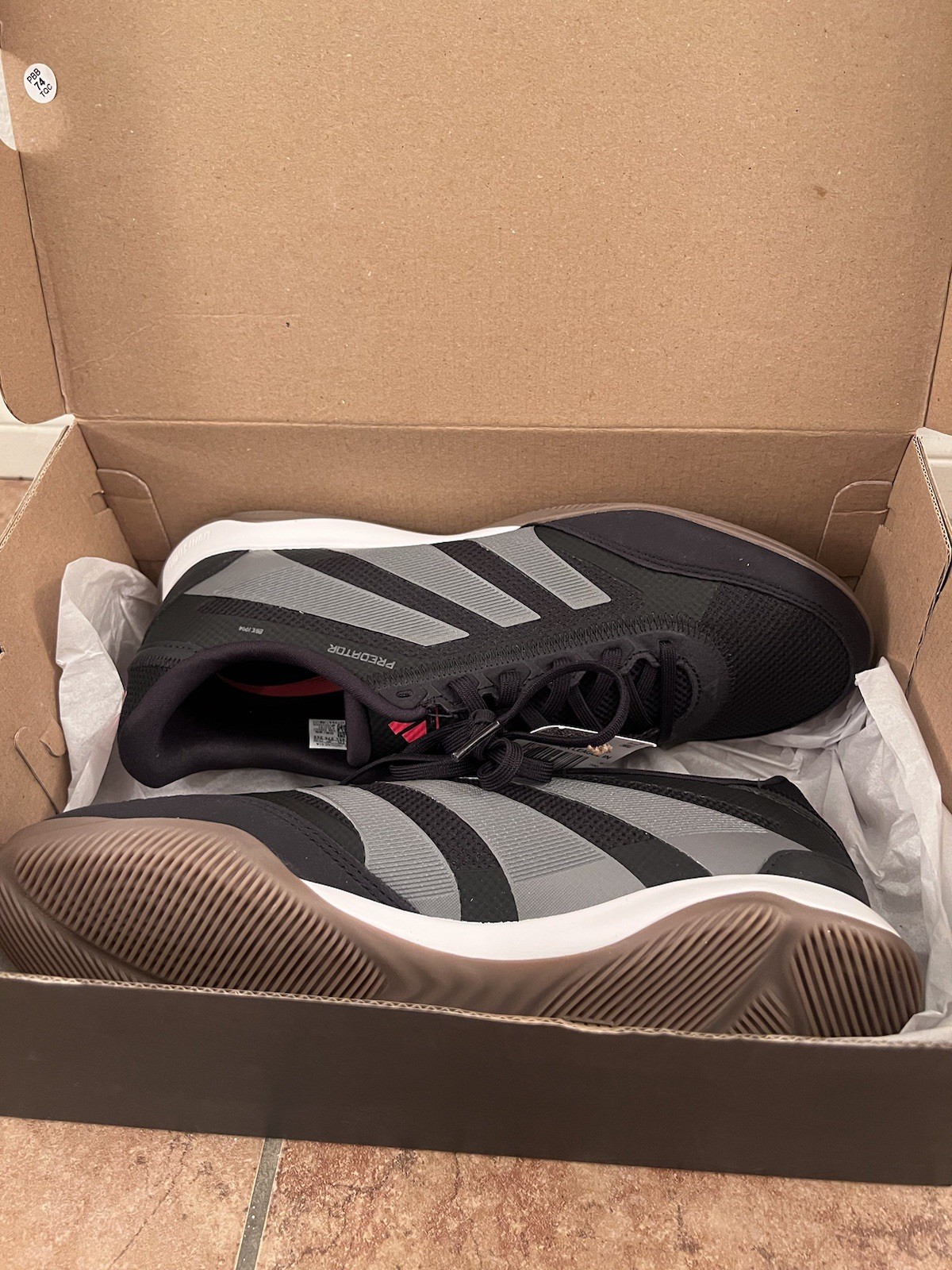 adidas Predator League IN Black Gray Red ID3781 Men's Soccer Sneakers thumbnail 3