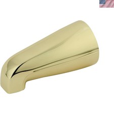 5-Inch Designer Tub Spout with Smooth Curved Line - Wall Mount Polished Brass