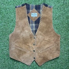 Vintage 90's Mona Mode Leather and Plaid Vest Medium
