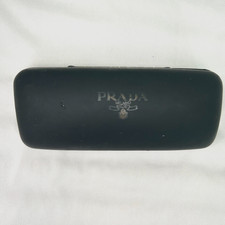 PRADA Black Glasses Sunglasses Vintage Case Hard Clamshell Velvet Lined Unisex