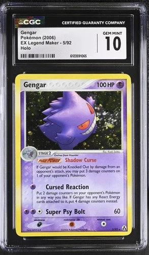 CGC 10 GEM MINT Gengar 2006 EX Legend Maker 5/92 Holo SWIRL Pokemon Card