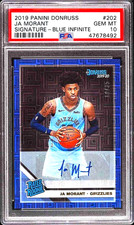 2019 Donruss Blue Infinite Ja Morant ROOKIE AUTO /35 #202 PSA 10 Gem Mint POP 9