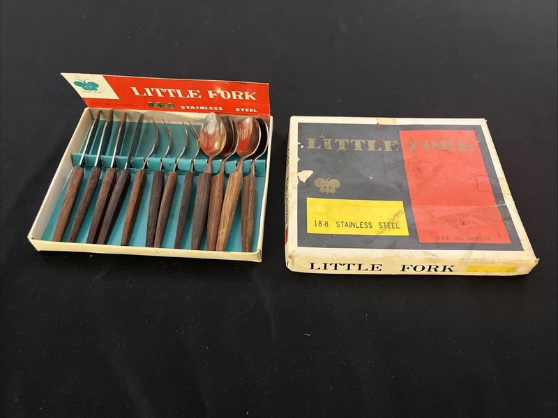 Vintage 18-8 Stainless Steel Little Fork Spoon And KnifeSet Of 12