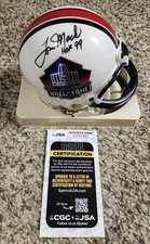 Tom Mack Signed Autographed Riddell Hall of Fame Mini Helmet RAMS JSA COA 