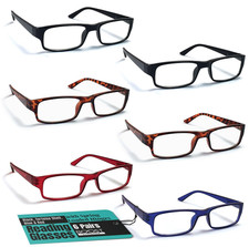6 Pack Reading Glasses by BOOST EYEWEAR, Traditional Frames in, Assorted  1.75 