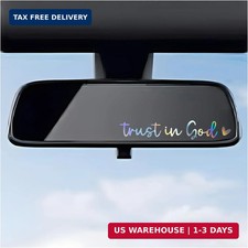 DXNQ 4PCS Trust in God Rearview Mirror Decals, Automotive Vinyl Rear View Mirror
