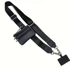 Phone Strap with Zippered Pouch for Women, Adjustable Cellphone Lanyard Crossbod