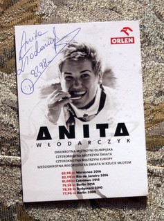 Anita Włodarczyk orginal signiert Top Autogrammkarte