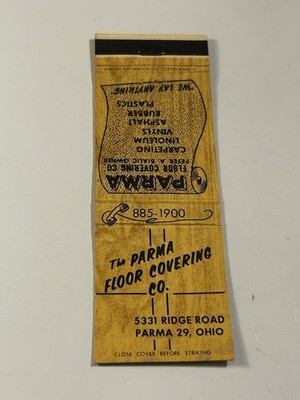 Parma Oh Floor Covering Co Vintage Ohio Matchbook Cleveland