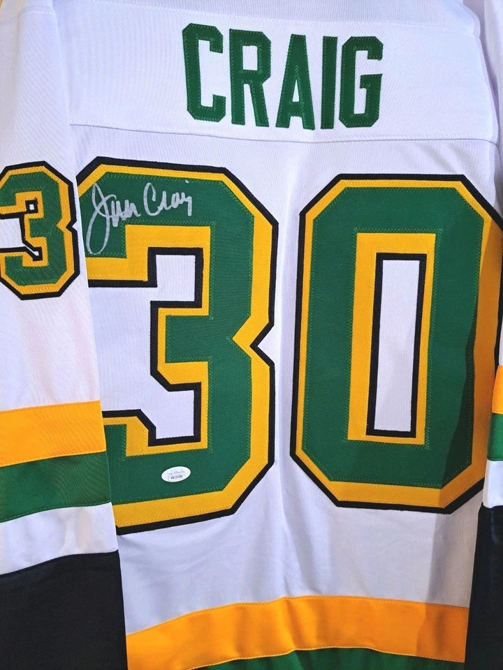 Miracle On Ice Jim Craig Signed Minnesota North Stars Jersey 1980 USA Hockey JSA - Image 2 of 4