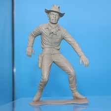 Vintage LOUIS MARX 6" TAN PLASTIC COWBOY GUNSLINGER FIGURE 1960s FULLY INTACT b