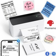 Phomemo Bluetooth WirelessThermal Shipping Label Printer 4X6 for FedEx USPS LOT
