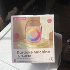 Beilihart Mini Karaoke Machine with 2 Wireless Microphones for Kids Adults Black